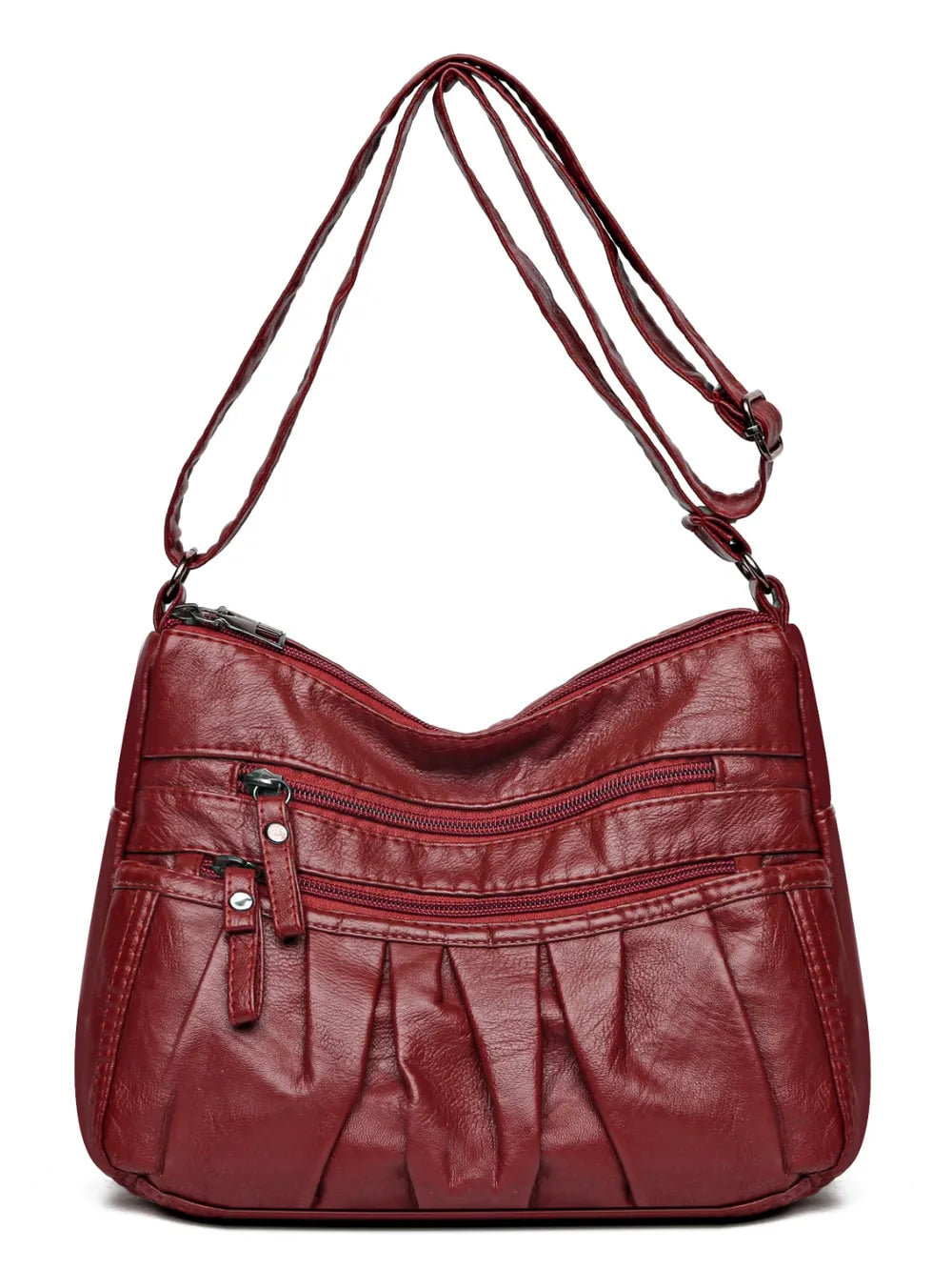 Arelia Ruched PU Leren Schoudertas