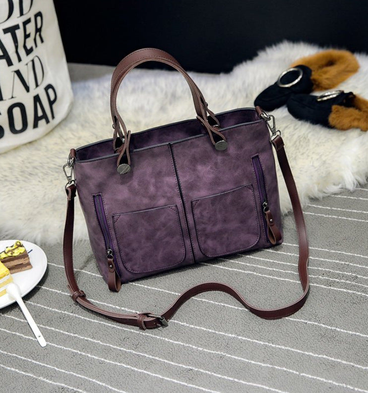 Aurelle Retro Schoudertas met Grote Capaciteit