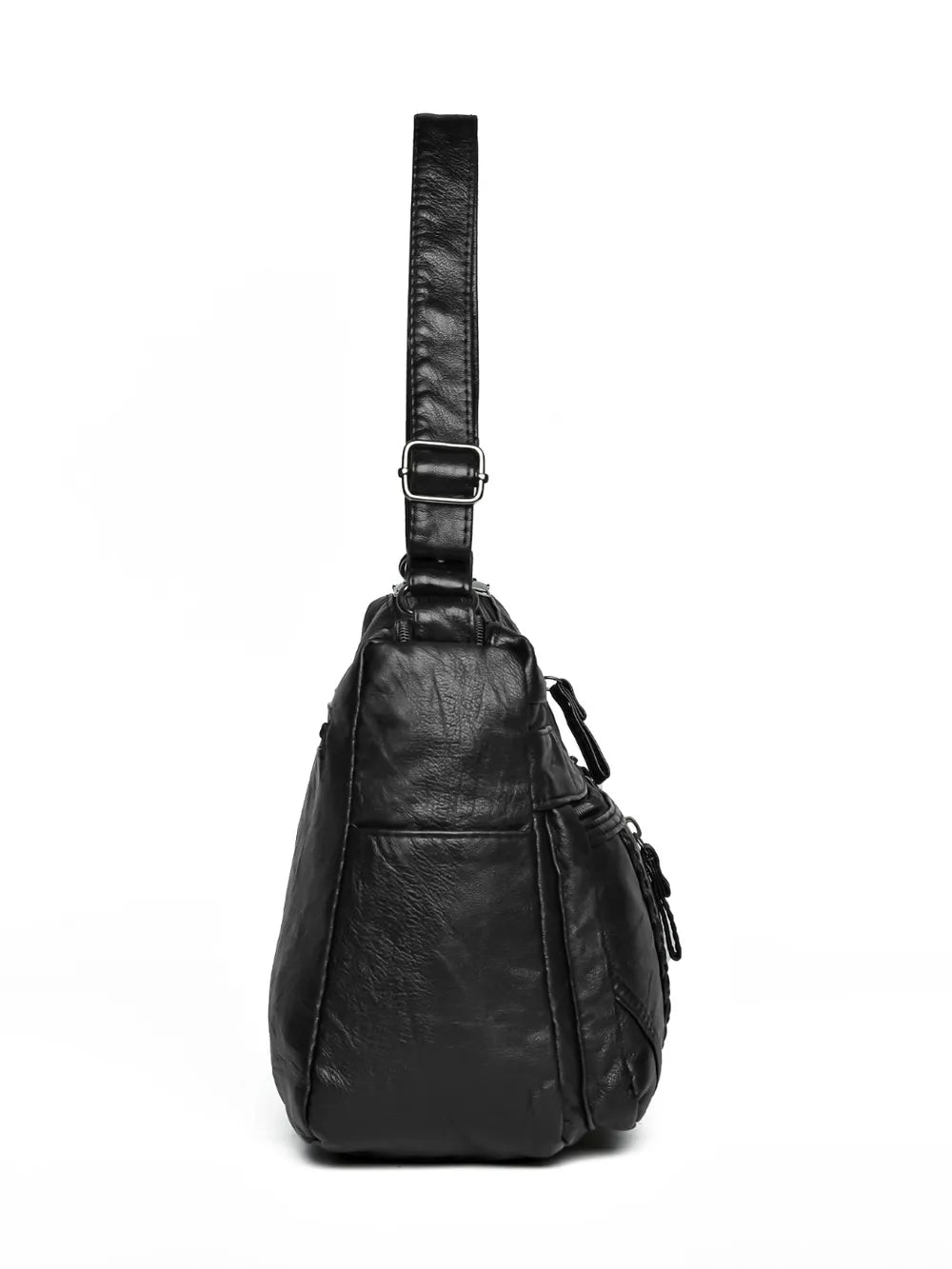 Gevlochten detail PU Lederen Crossbody Tas – Medium Schoudertas met Meerdere Ritsen voor Dames