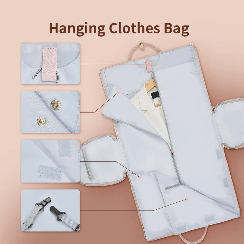 Amazirhub Foldable Garment Travel Bag with Wheels