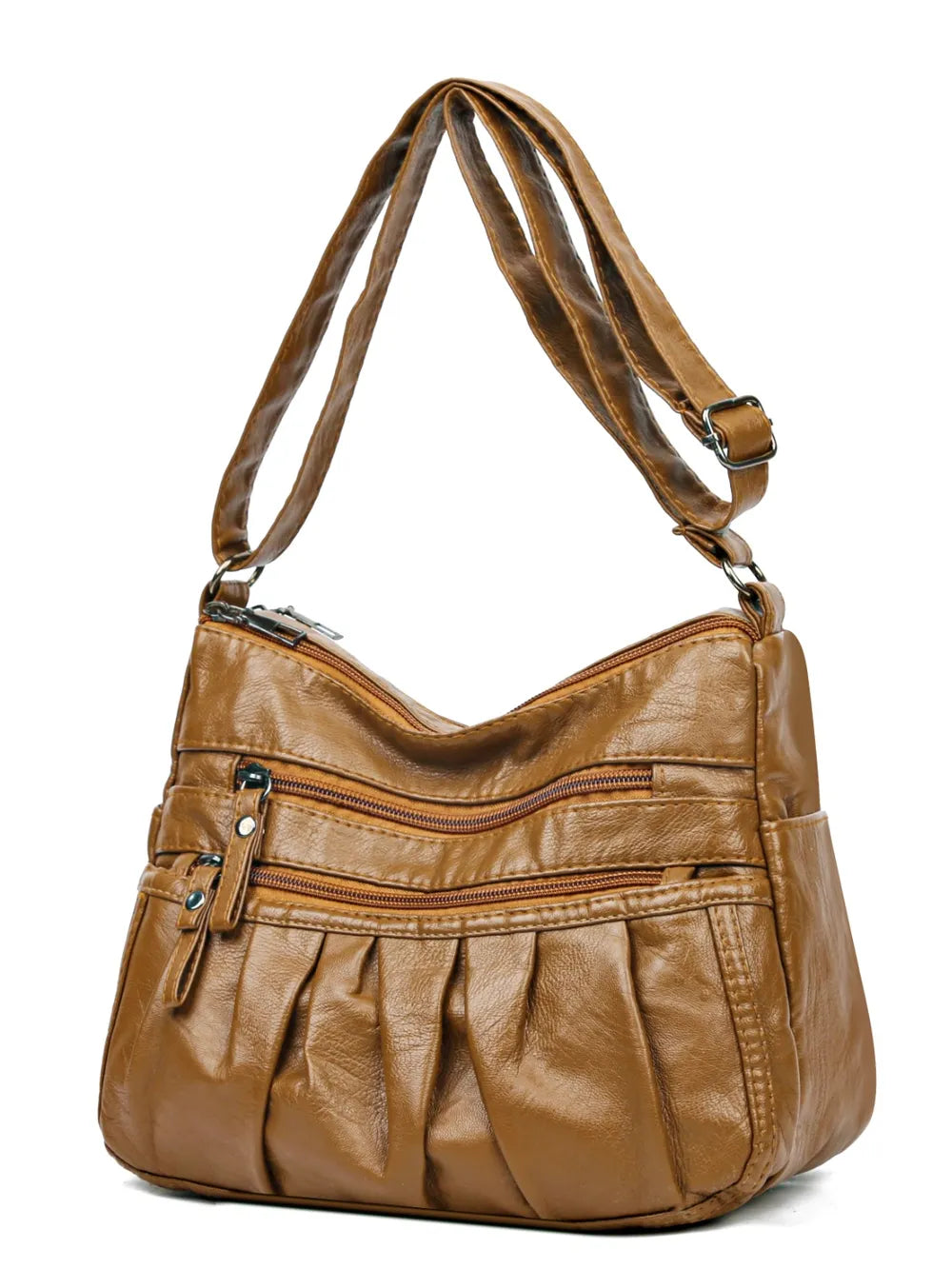 Arelia Ruched PU Leren Schoudertas