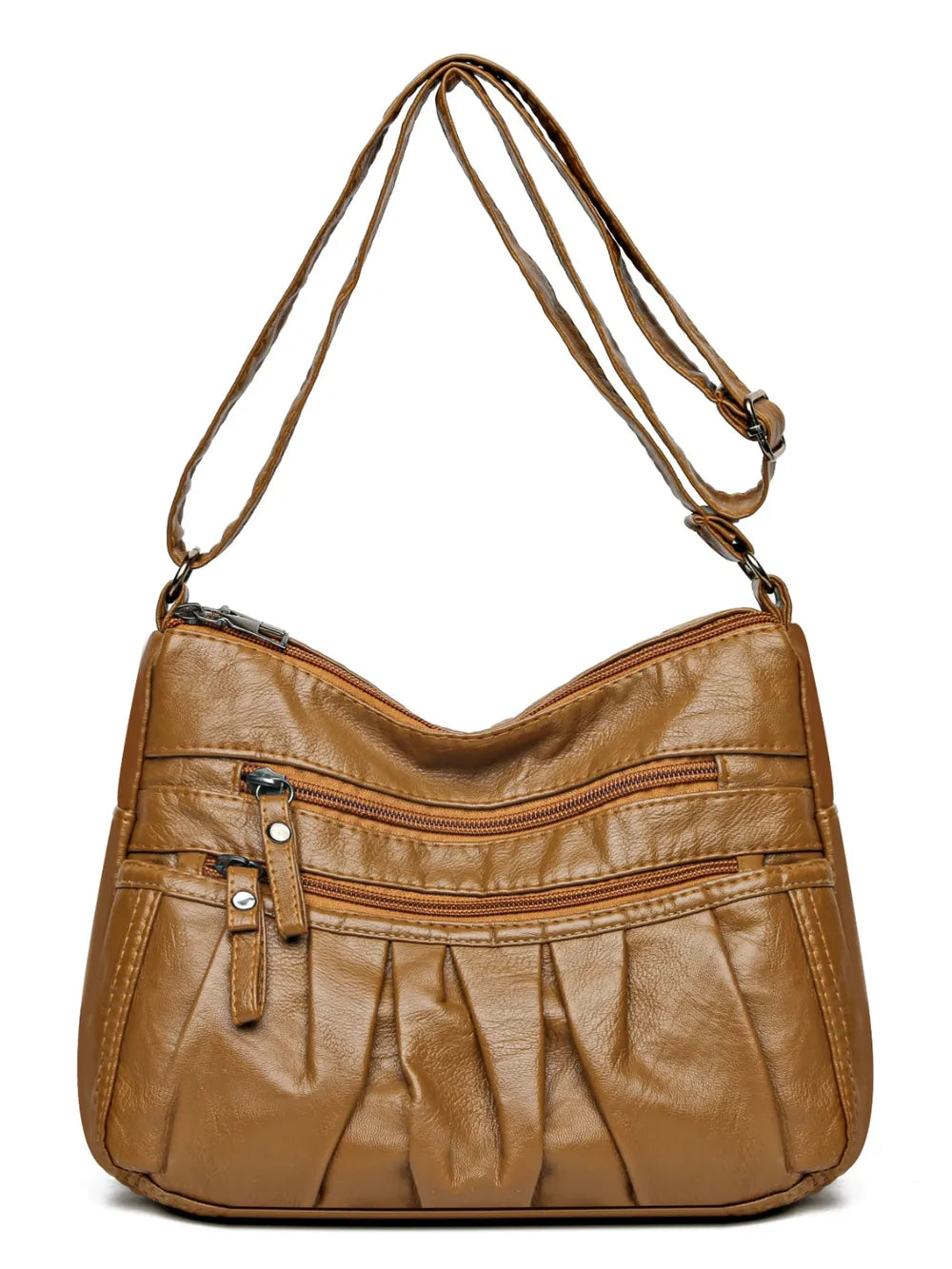 Arelia Ruched PU Leather Shoulder Bag