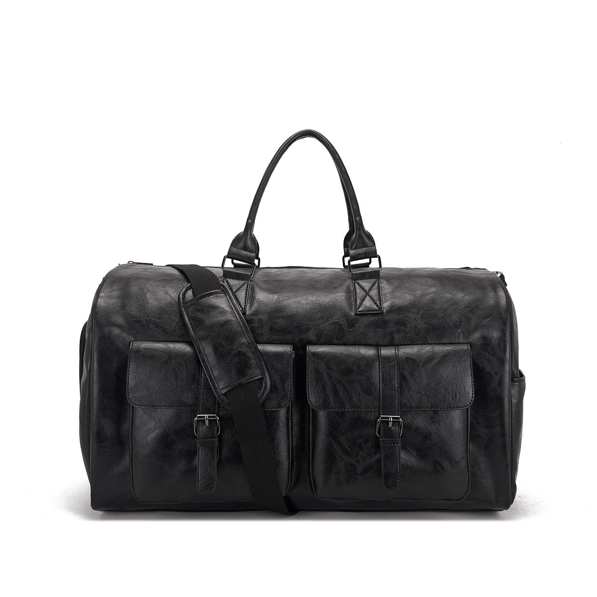 Travel Clothes Bag PU Leather Garment Duffel – Carry-On Suit Clothing Bag, Dress Clothes Bag & Weekend Duffel for Men Women