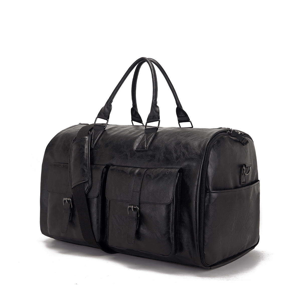 Travel Clothes Bag PU Leather Garment Duffel – Carry-On Suit Clothing Bag, Dress Clothes Bag & Weekend Duffel for Men Women