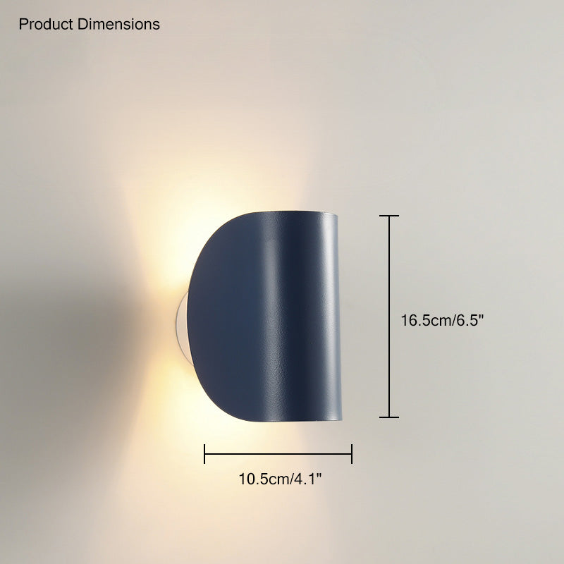 Adjustable Half Shade Wall Sconce Articulating Arm LED Reading Bedroom Home Office — 3 Finishes
