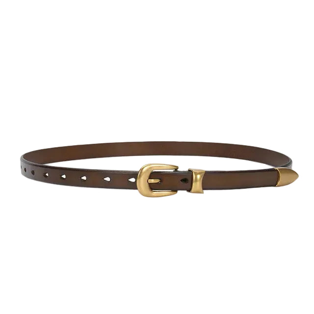 Leather Belt – Women’s Full Grain Cowhide Slim Waist Belt