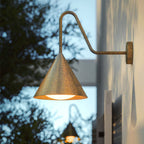Ray Modern Minimalist Cone Outdoor Wall Light – Waterproof Metal Sconce, Black & Gold