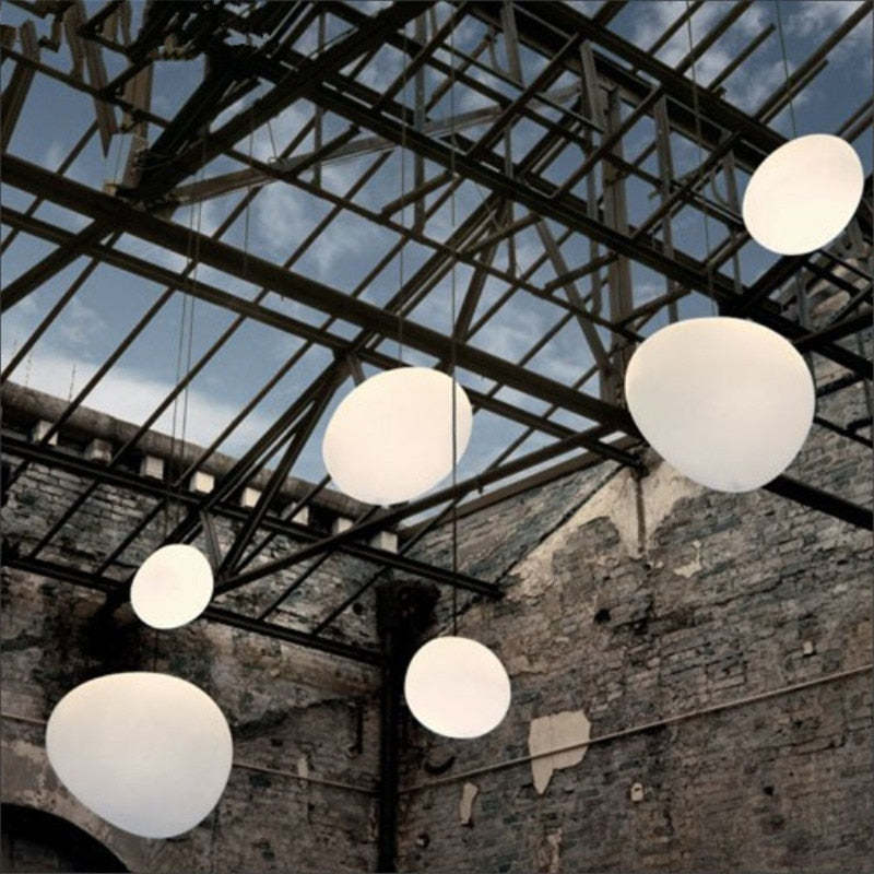Elun Sleek Minimalist Floating Egg-shaped Glass Pendant Light