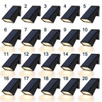 Solar Down Light Wall Sconce Waterproof Black Modern LED Outdoor — Sets of 2 to 10