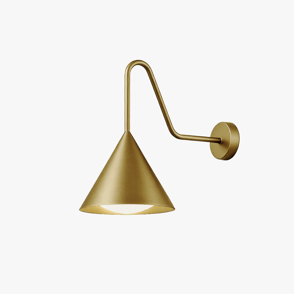 Ray Modern Minimalist Cone Outdoor Wall Light – Waterproof Metal Sconce, Black & Gold