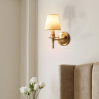 Tiffany Vintage Rustic Gold Fabric LED Wall Lamp – Elegant Lantern-Style Lighting