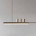 Aria Modern Long LED Pendant Light Black Metal Dining Room