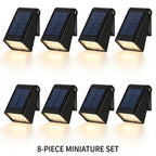 Solar Down Light Wall Sconce Waterproof Black Modern LED Outdoor — Sets of 2 to 10