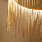 Arisha Tassel Chain Art Deco Pendant Light Silver/Gold Living Room/Hall