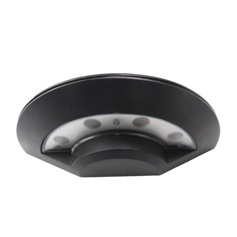 Ray Flying Saucer Outdoor Wall Lamp – Black Metal LED Light