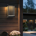Ray Minimalist Rectangular Glass Outdoor Wall Light – Black