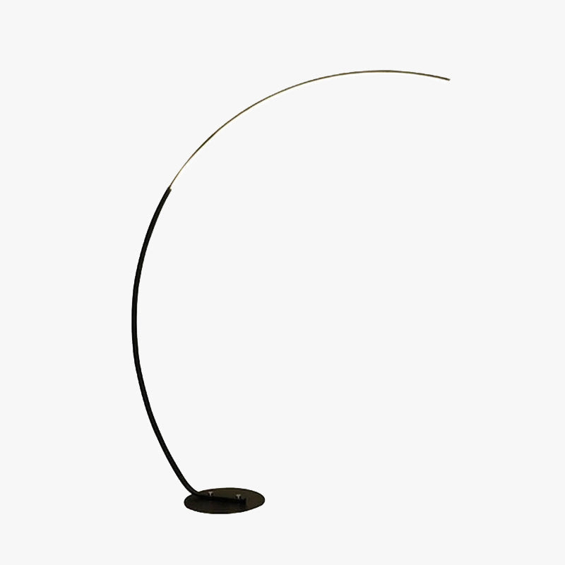 Mira Modern Arc LED Floor Lamp, Black/White, Metal/Silicon