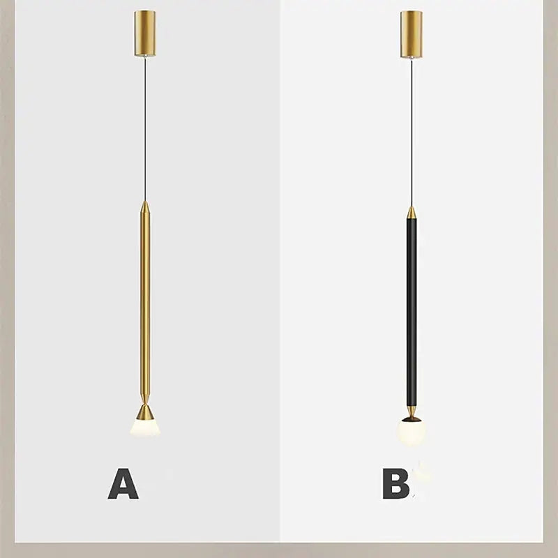Auri Linear Metal Pendant Light Bedside, Black & Gold