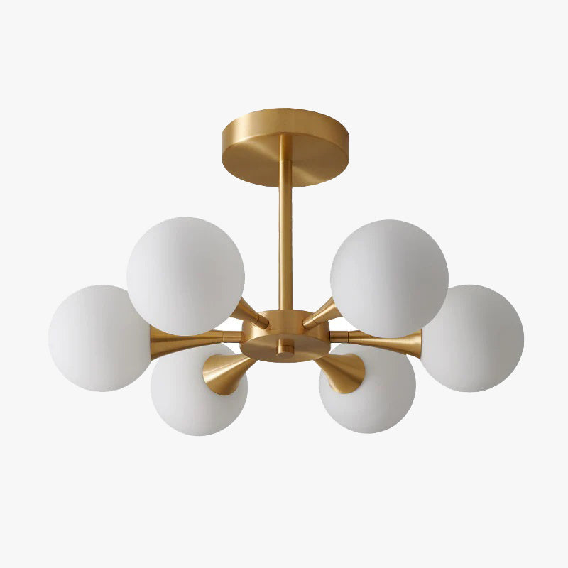 Valentina  Contemporary  Flush Mount Ceiling  Light, Glass Bubble