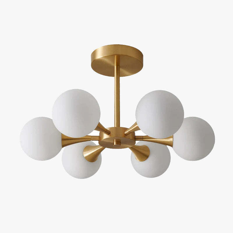 Valentina  Contemporary  Flush Mount Ceiling  Light, Glass Bubble