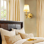 Tiffany Vintage Rustic Gold Fabric LED Wall Lamp – Elegant Lantern-Style Lighting