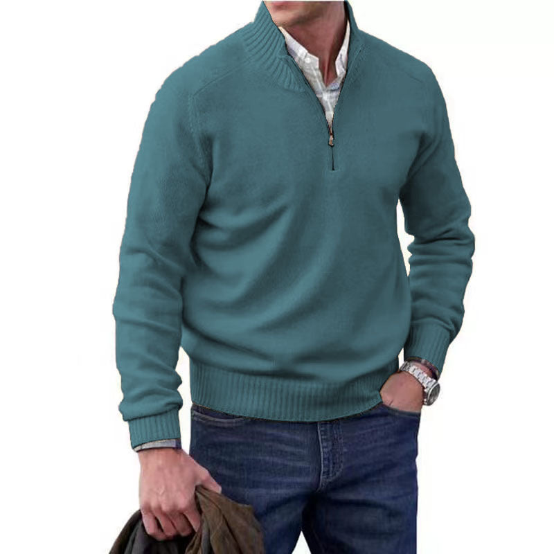 Men's Zipper Stand up Collar Sweater