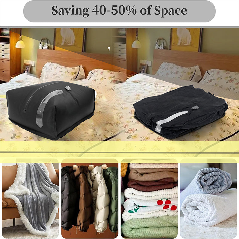 Travel Vacuum Storage Bags with Pump – 17L Compression Packing Bags for Clothes and Luggage
