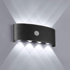 Ray Modern Minimalist Metal LED Wall Lamp with Up and Down Lighting, Black/White
