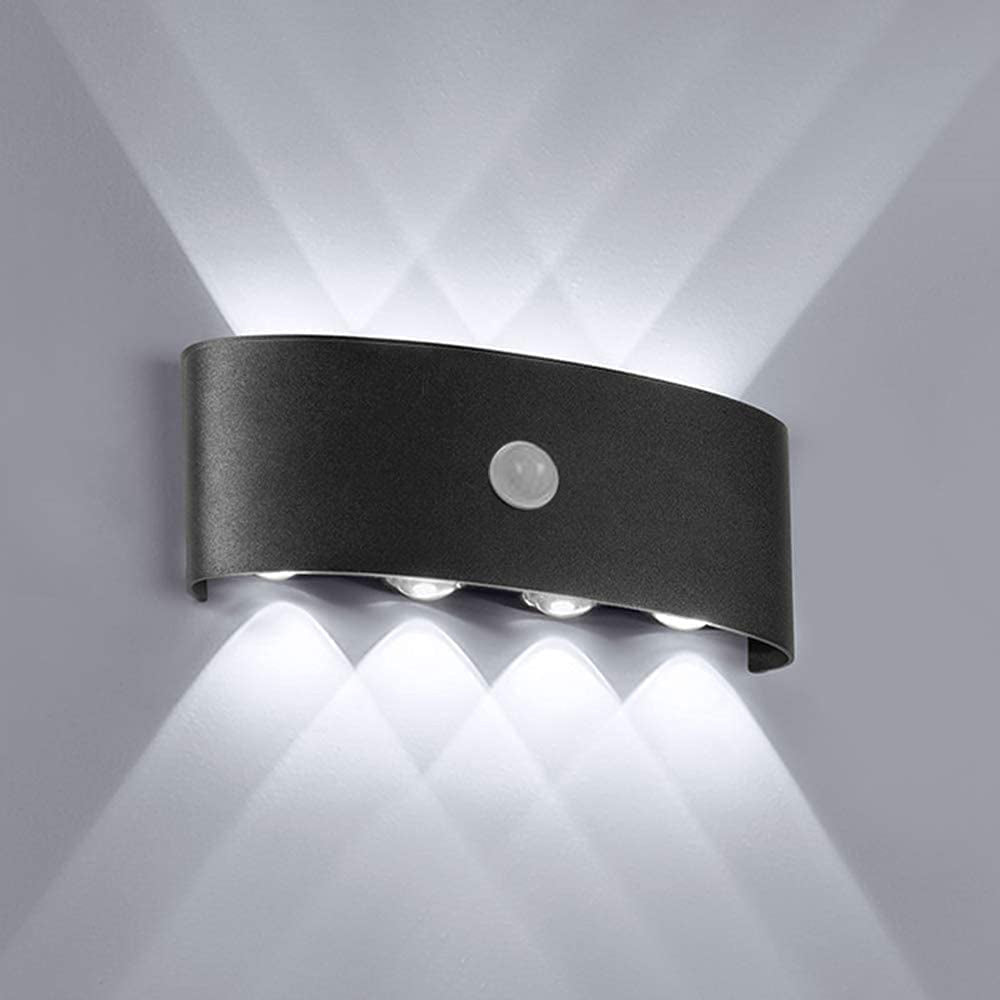 Ray Modern Minimalist Metal LED Wall Lamp with Up and Down Lighting, Black/White