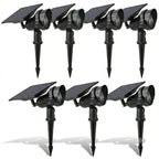 Solar Lawn Spotlights Adjustable Outdoor Tree Accent Light Aluminum — Warm White & RGB Sets