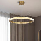 Kristy Modern Ring Metal/Arcylic LED Pendant Light, Black/Gold