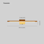 Muto Natural Wood Linear Vanity Wall Lamp with Mirror Front