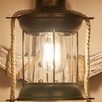 Epoch Anchor Lantern Wall Lamp – Vintage Antique Wooden Bedroom Sconce