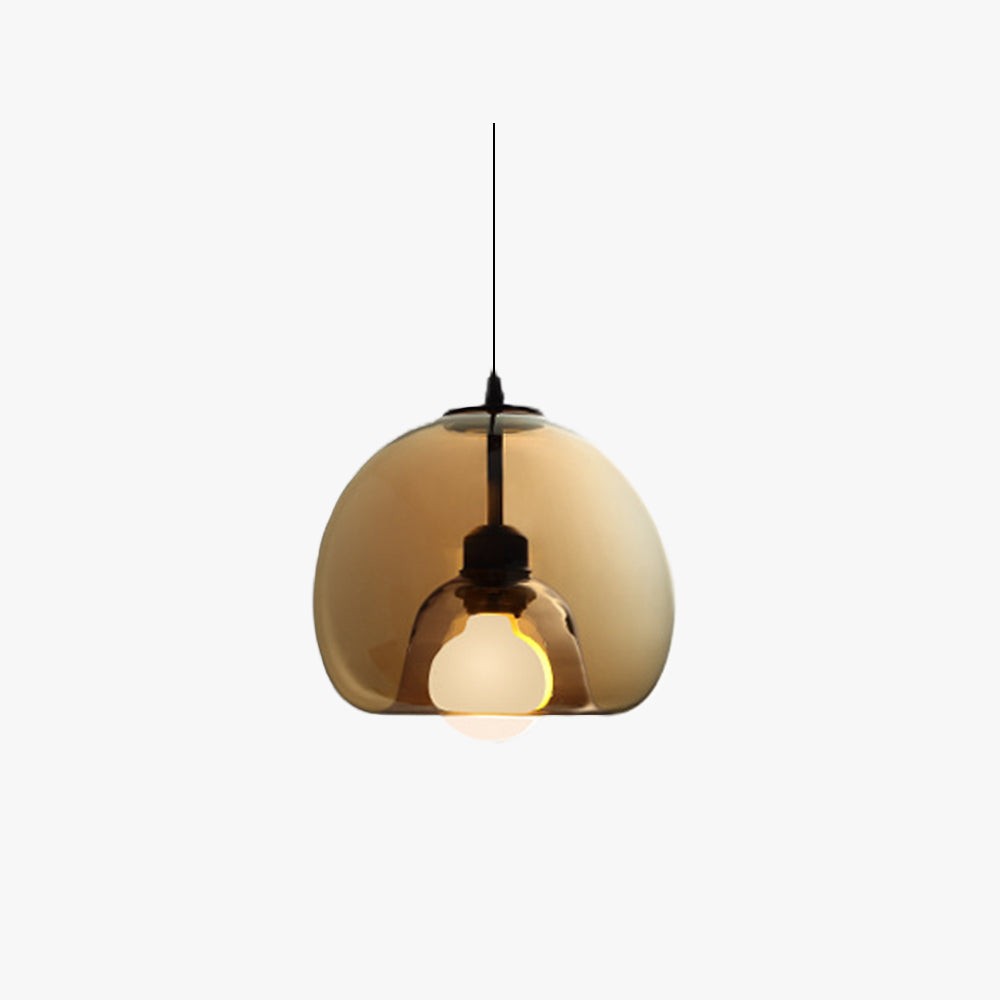 June Globe Glass Pendant Light, Amber/Smoky Grey