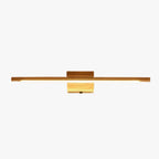 Muto Natural Wood Linear Vanity Wall Lamp with Mirror Front