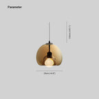 June Globe Glass Pendant Light, Amber/Smoky Grey