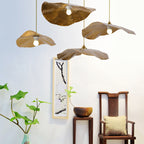 Arisha Natural Lotus Leaf Metal Pendant Light