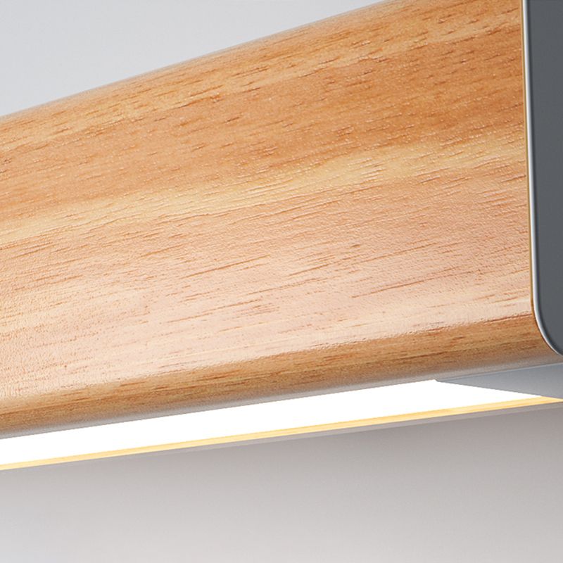 Muto Minimalist Linear Wood Vanity Wall Light for Bathroom