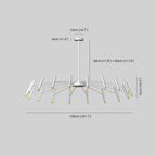 Arisha Modern Blown Linear Metal Multi-heads Chandelier