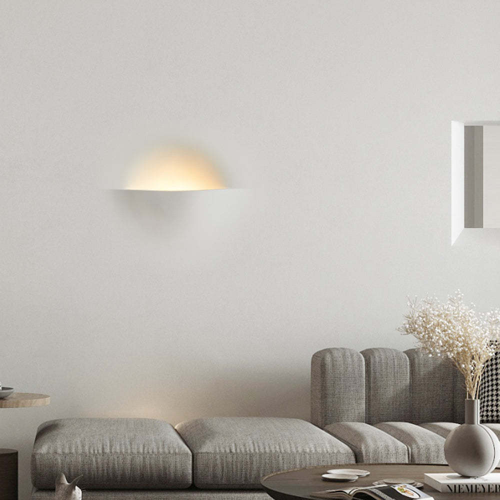 Aria Modern White Recessed LED Wall Lamp with Metal and Plaster Finish