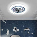 Aria Cosmic Astronaut & Galaxy Motif Flush Mount Ceiling Light