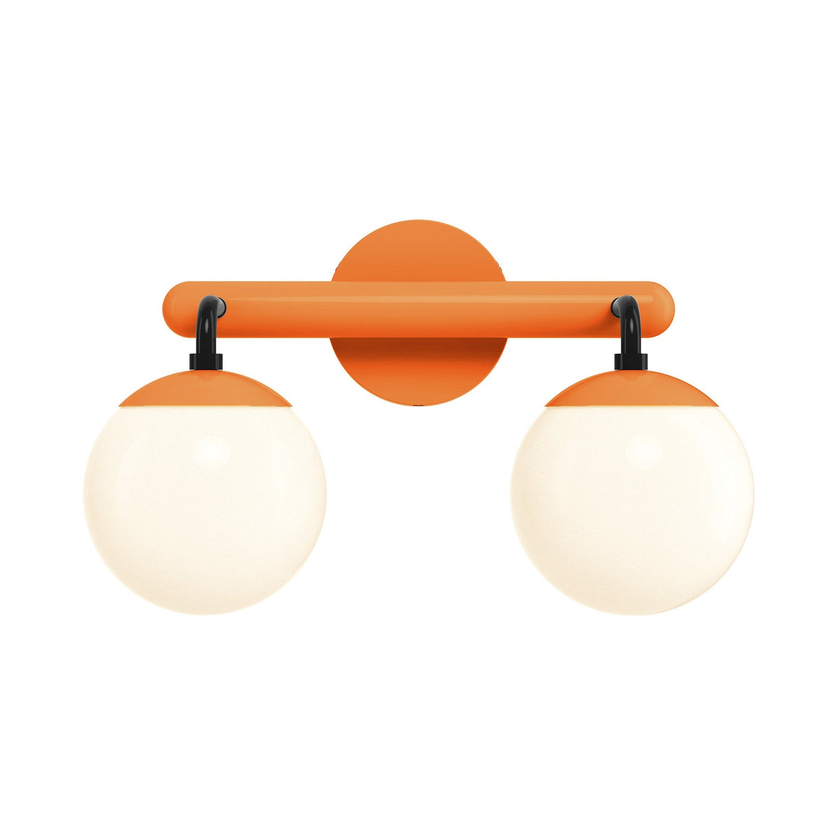 2-Light Globe Vanity Wall Sconce Frosted Opal Glass Bathroom Bedroom