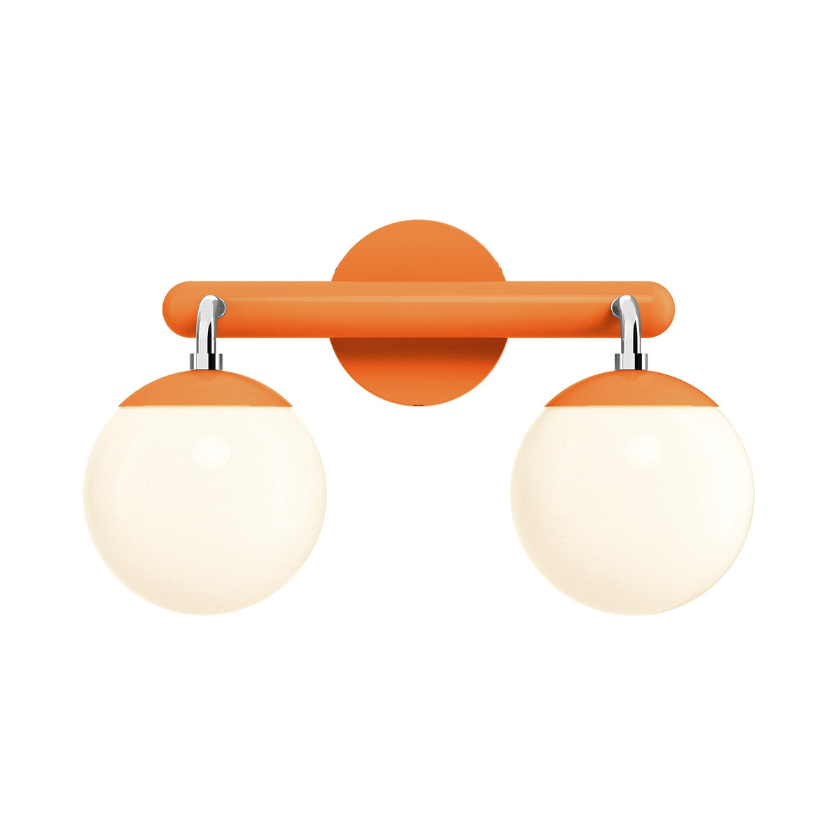 2-Light Globe Vanity Wall Sconce Frosted Opal Glass Bathroom Bedroom