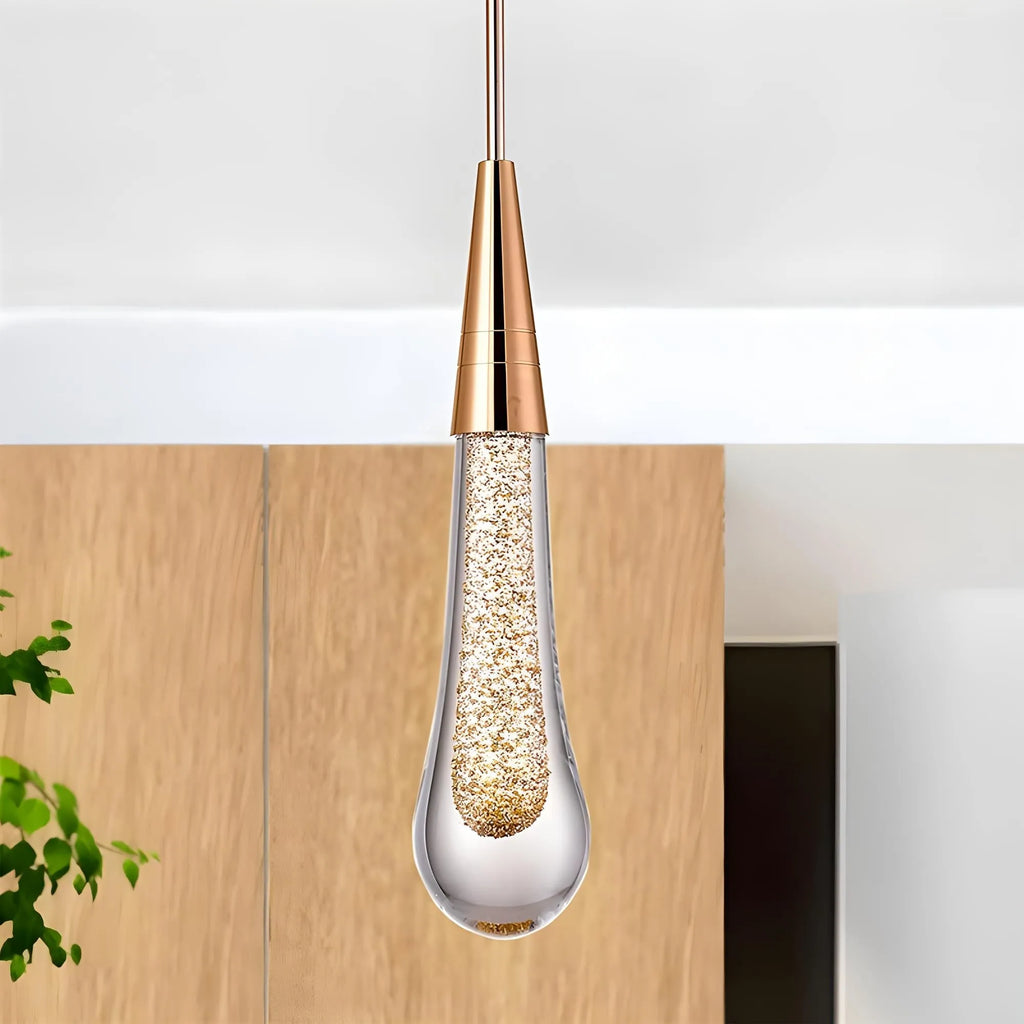 Teardrop Gold Pendant Light