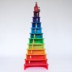 Rainbow Handcrafted Wooden Semicircles -  Building Set | Waldorf| Open-Ended Play