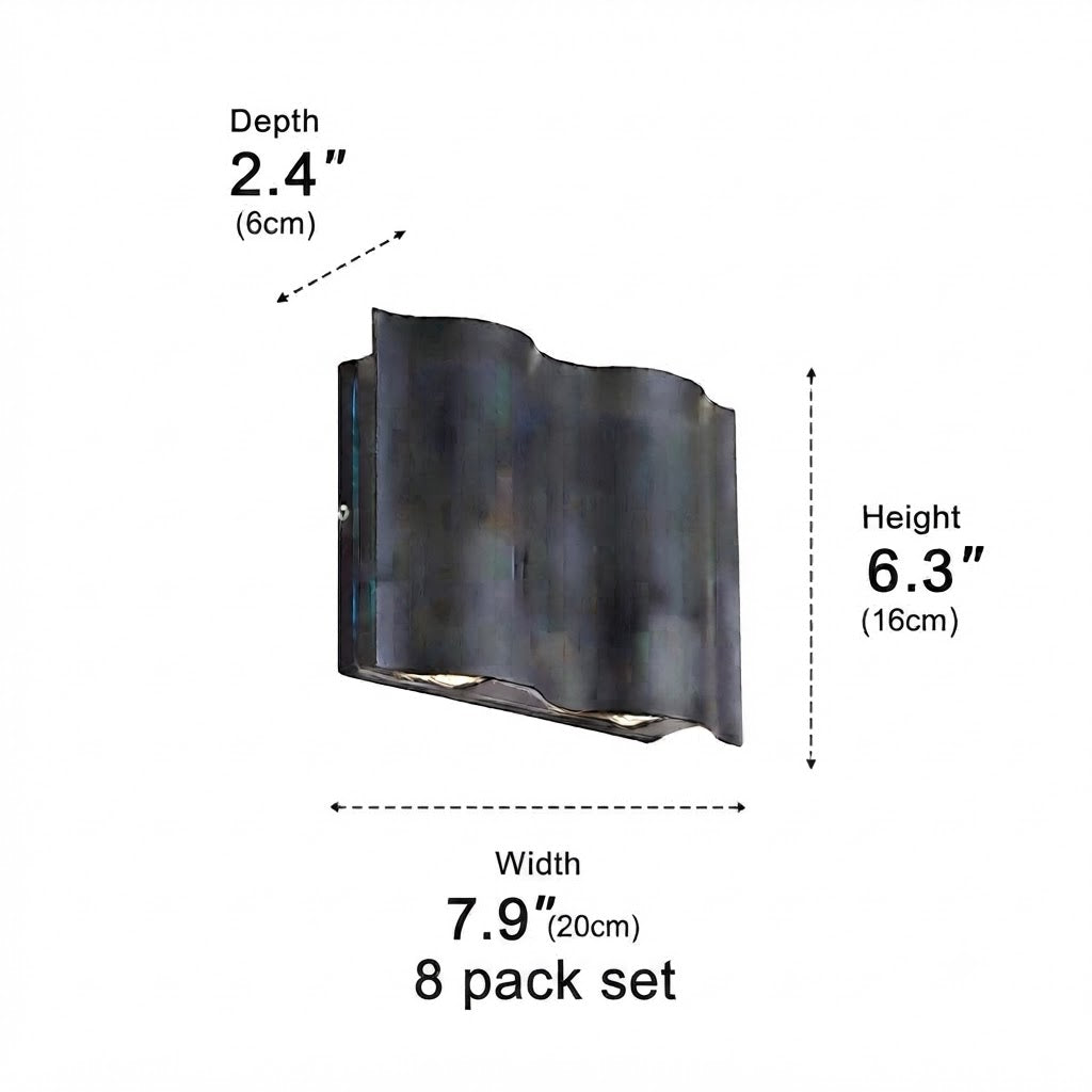 Water Wave Up-Down Outdoor Wall Light LED Die-Cast Aluminum IP65 Hardwired — Singles to 8-Pack
