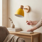 Nordic wood wall sconce lifestyle