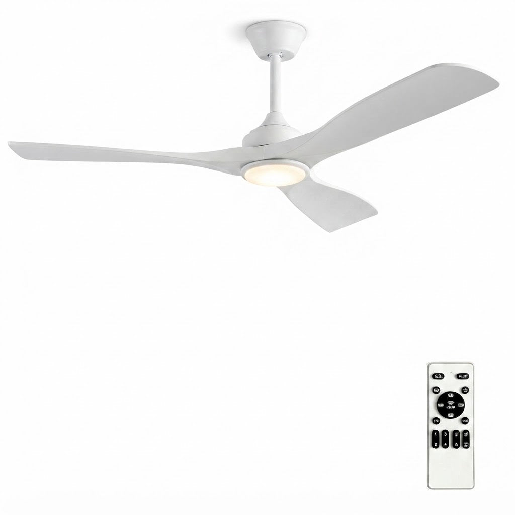 Ceiling Fan with LED Light 6-Speed DC Motor Indoor Outdoor Remote Dimmable — Black Walnut 42 to 52 Inch