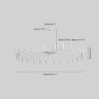 Arisha Modern Blown Linear Metal Multi-heads Chandelier