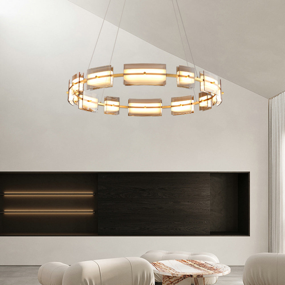 Arisha Minimalist Ring Metal Pendant Light,Black/Gold